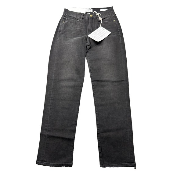 FRAME Denim - Frame Le Nouveau Straight High Rise Jeans Black Womens 24x27 LNS795
